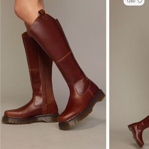 Dr. Martens Brown Leather Heeled Boots